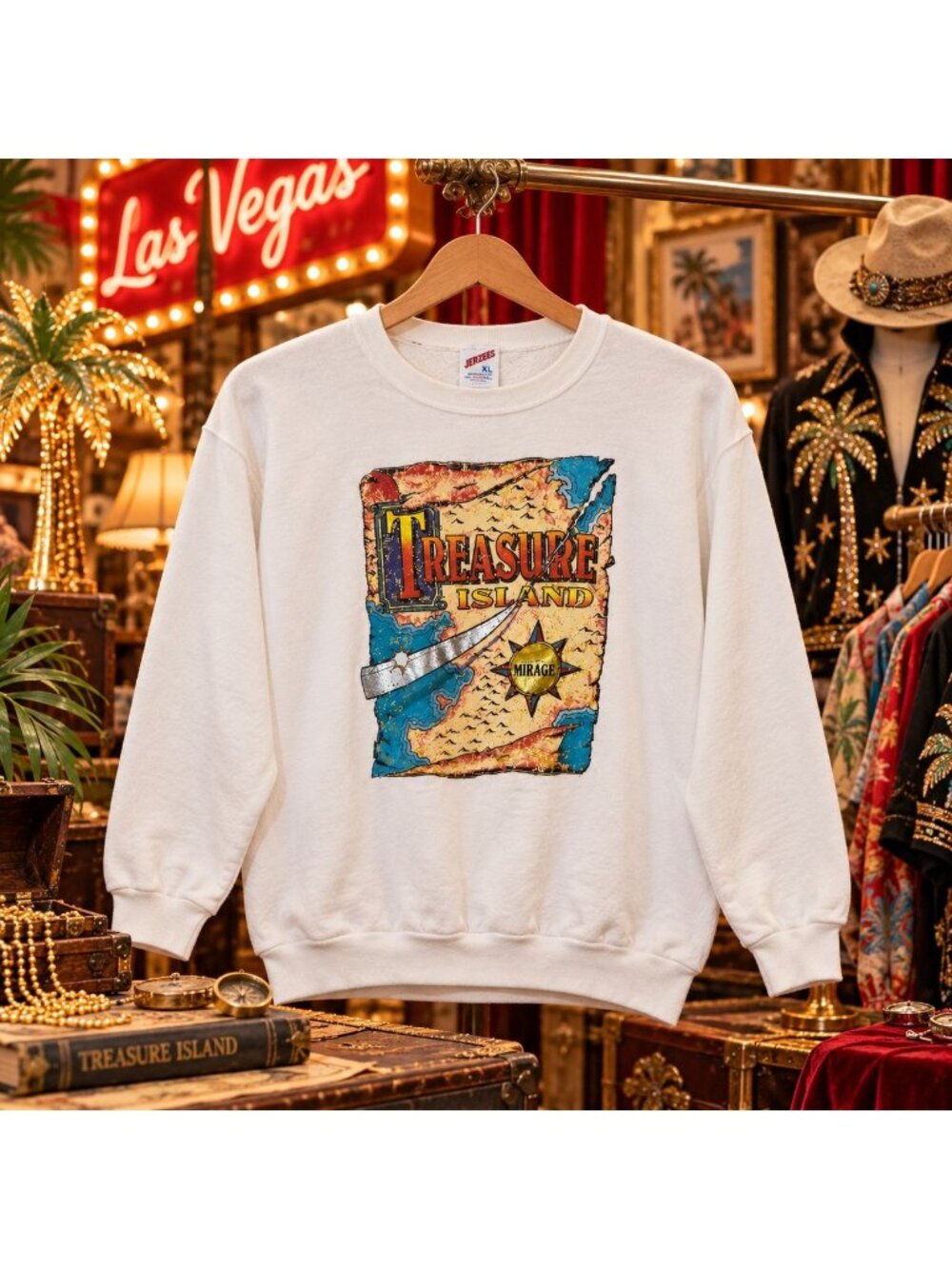 Vintage 90s Treasure Island Mirage Sweatshirt XL Las Vegas Casino Resort